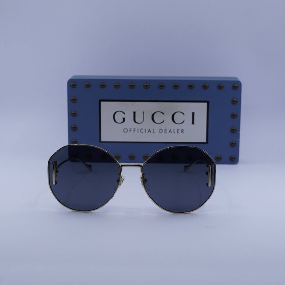 Gucci GG1206SA 002 Round Sunglasses - Gold/Grey - Picture 3 of 11